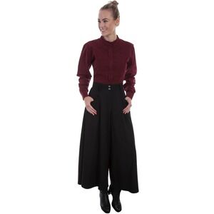Scully Split Riding Skirt Womens XL Black‎ Sueded Wide Leg Pants Western Pioneer